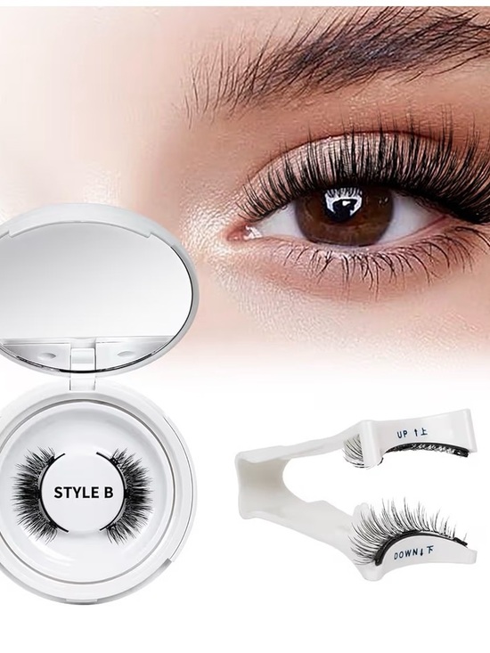 Quewel Other - Magnetic False Eyelashes Kit in White Case - Natural Black Lashes set of two